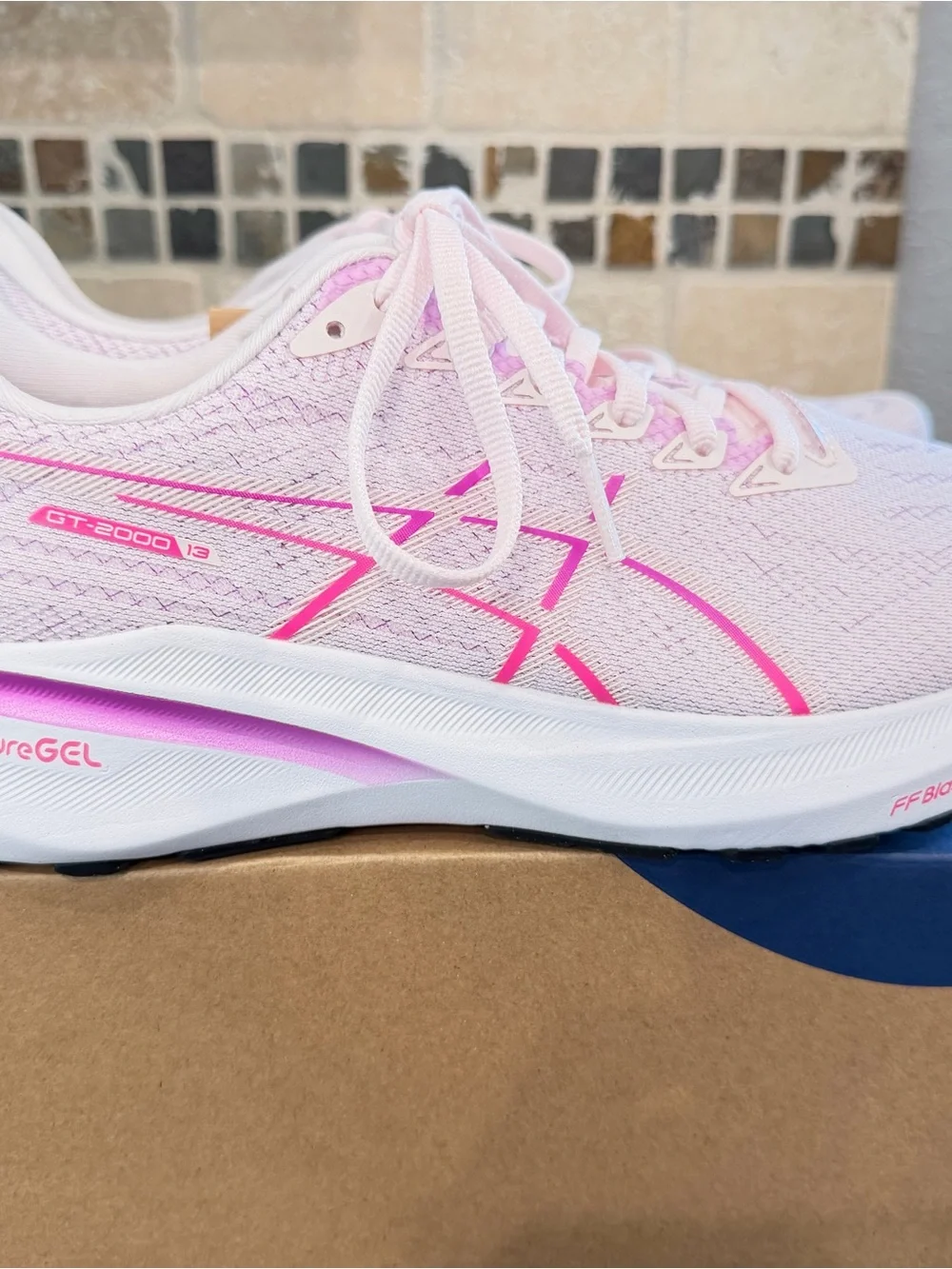 New ASICS GT-2000 13 Pale Pink with Bold Magenta Women's Athletic Running Shoes